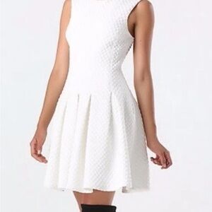 bebe Textured White Mini Dress